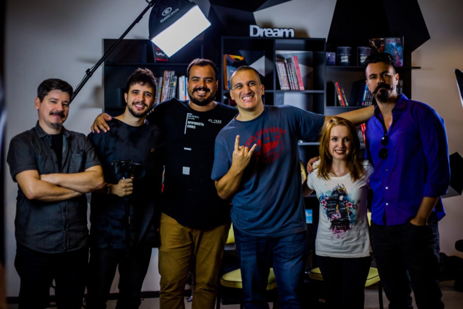 Affonso Solano, Anderson Gaveta e Natália Kreuser com a equipe EPIC