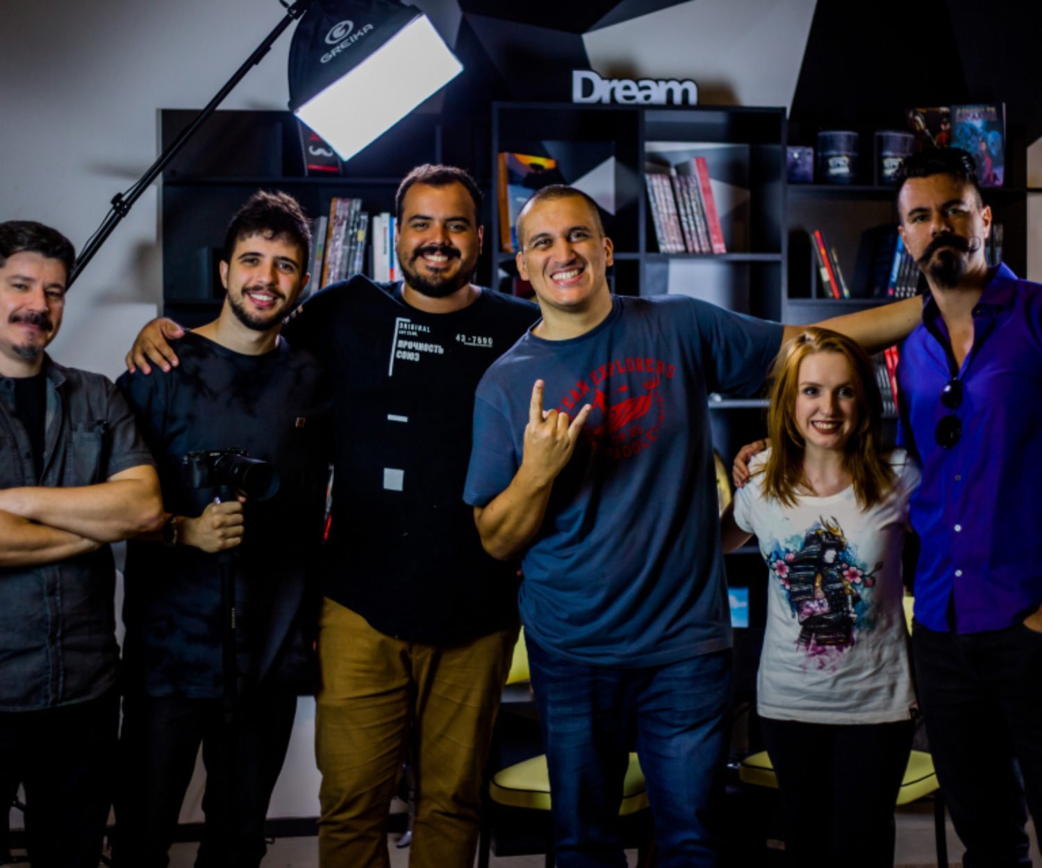 Affonso Solano, Anderson Gaveta e Natália Kreuser com a equipe EPIC