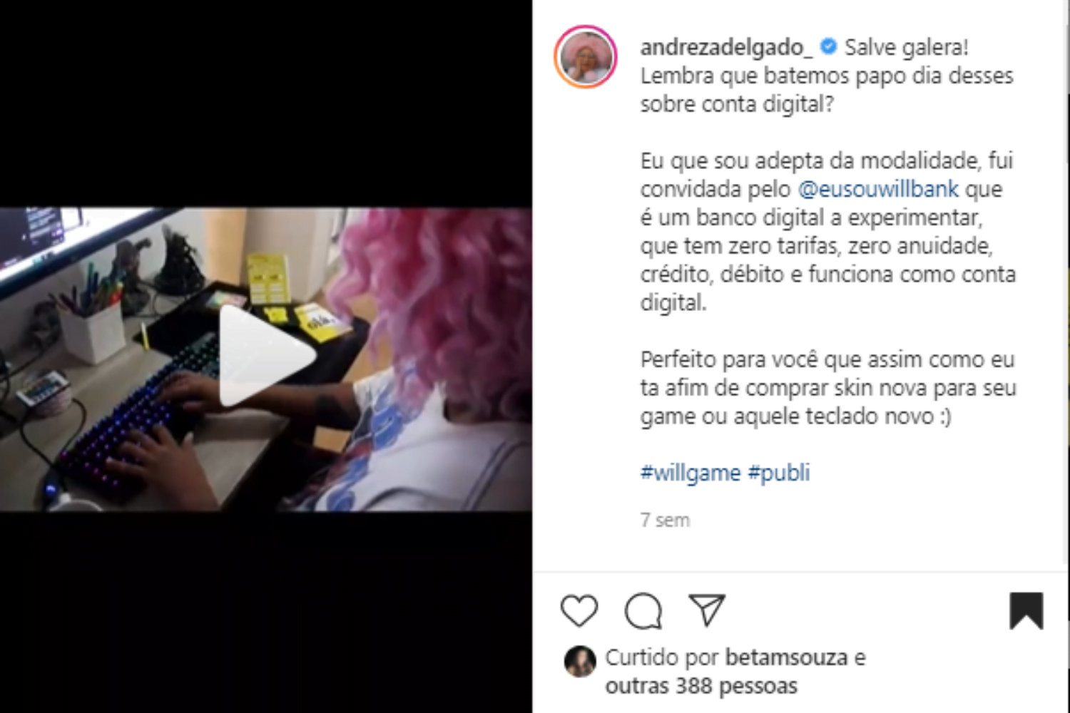 Andreza Delgado para Will Bank - EPIC Digitais 2021