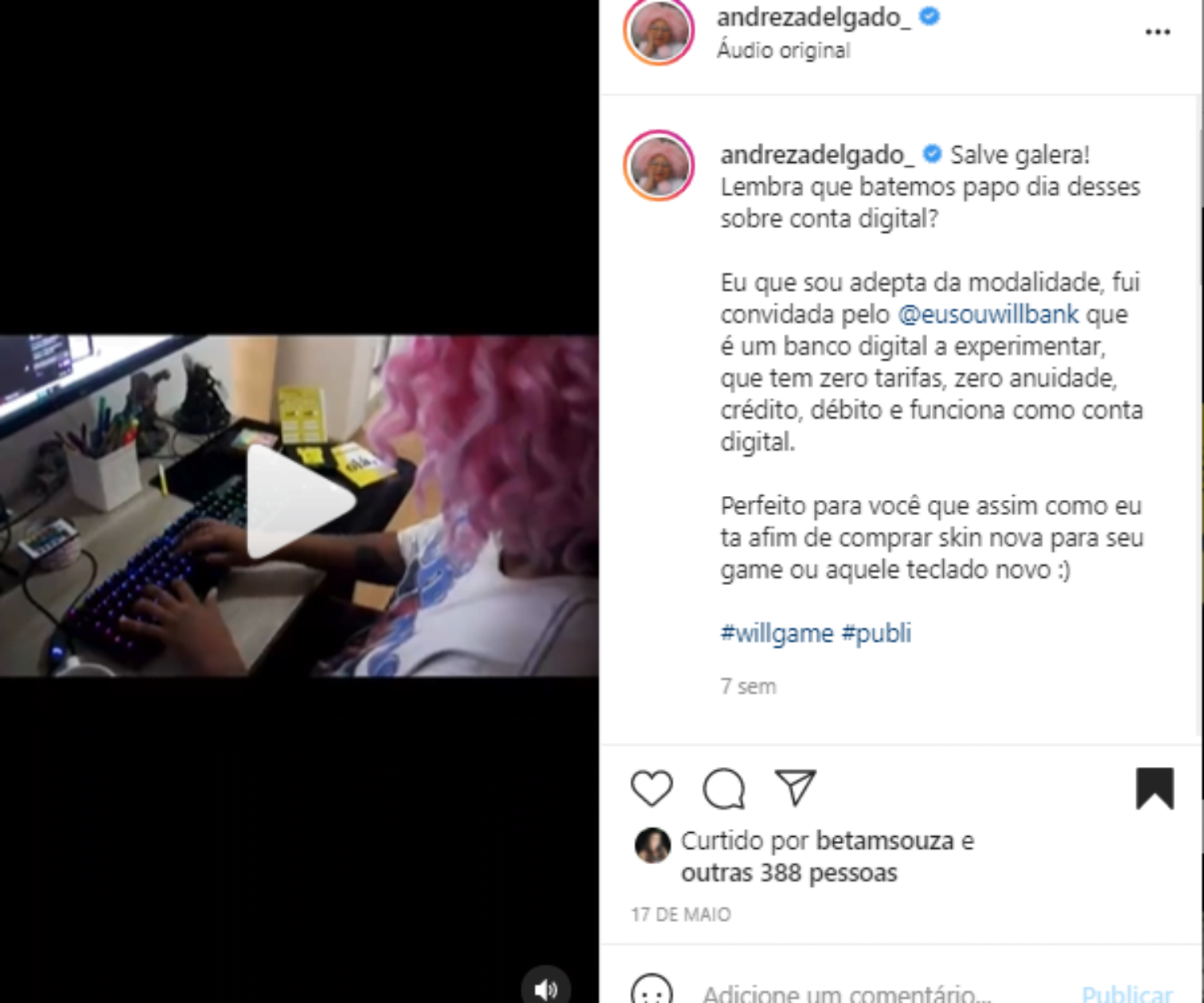 Andreza Delgado para Will Bank - EPIC Digitais 2021
