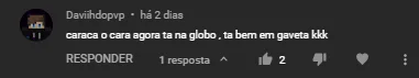 Comentários Youtube Gaveta
