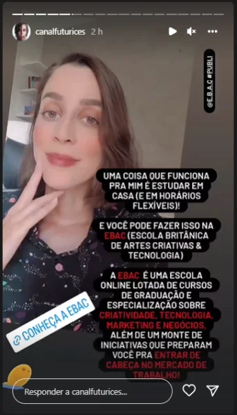 Sequência de Stories divulgação EBAC parte 3